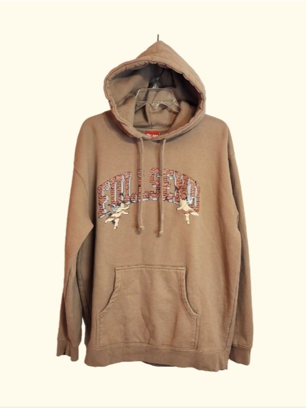 Full Send Brick Valentines Graphic Men's Pullover Sweatshirt Hoodie Tan X-Large